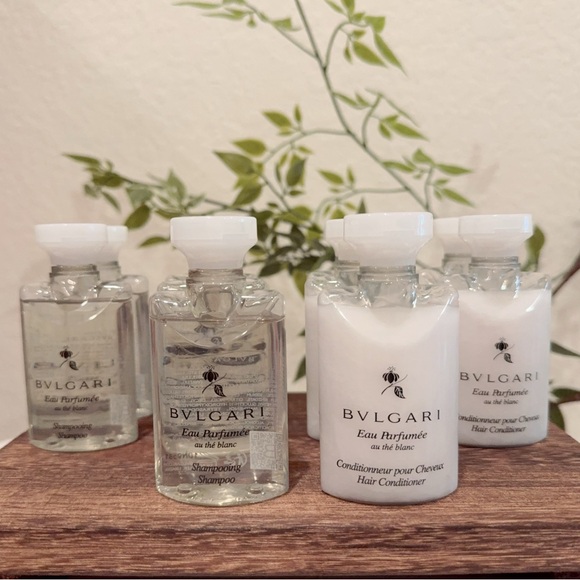 Bvlgari Au the Blanc White Tea 5 Shampoo + 5 Conditioner Total 400ml NEW - Picture 1 of 7